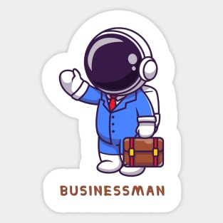 Cute astronaut businessman cartoon Sticker